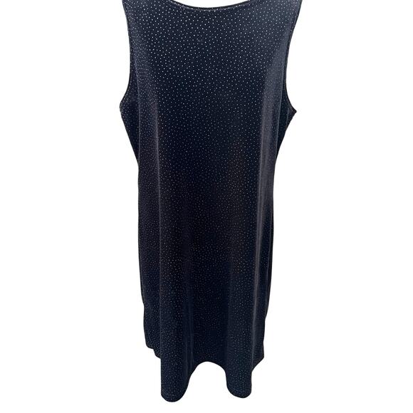 Vintage Kathie Lee 90s Goth Black velvet sparkle mini holiday party dress large - Picture 1 of 8